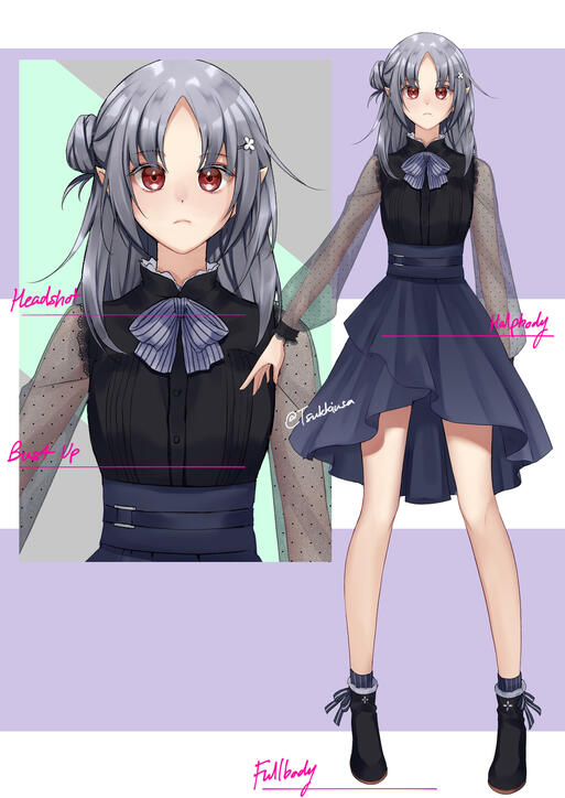 Headshot to halfbody